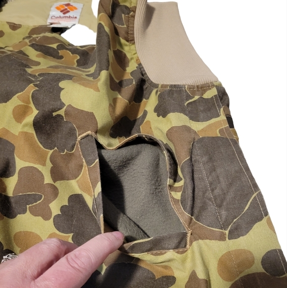 Columbia Goretex Men's Snow Duck Camo Overall Bib Pants Size Large Vintage - Picture 9 of 13